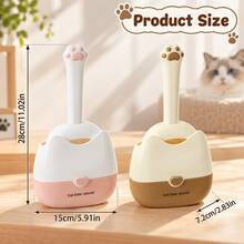1pc Cute Cat Paw Shaped Cat Litter Scoop With Storage Box, Long Handle Pet Toilet Cleaning Tool, Cat Supplies - Multicolor - View 8
