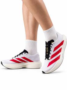 Adidas New Men's Adizero EVO SL Lightweight Comfortable Sports Casual Running Shoes - White/Red - View 1
