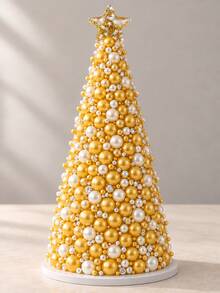 DIY Christmas Beaded Tree Kit, Pearl & Rhinestone Craft Set With Foam Cone Bases, Handmade Holiday Tree Making Supplies For Adults, Sparkling Tabletop Christmas Ornaments, Party Decor & Festive Home Decoration - Standard - View 2