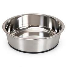 Stainless Steel Pet Bowl With Non-Slip Silicone Base, Round Food & Water Dish For Dogs & Cats, Milk & Snack Feeding Bowl, Easy To Clean, Silver - 500ml - View 5