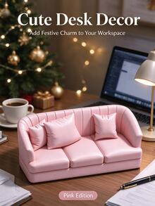 Hadiah Natal 1 Buah Sofa Mini 3 Dudukan Lucu untuk Meja, Dekorasi Meja Kantor Bertema Natal, Figur Sofa Kecil dengan Tekstur Realistis, Cocok untuk Pajangan Meja Kerja, Hadiah Liburan untuk Rekan Kerja - MultiWarna - View 7