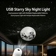 USB Starry Sky Projection Night Light Bedroom Bedside Atmosphere Lamp Creative Astronaut Galaxy Nebula Plug-In Projection Light - White - View 9