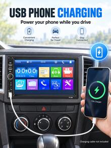 7 "Double Din Car Stereo, Touchscreen Car MP5 Player With Apple CarPlay&Android Auto, Bluetooth, FM Radio, USB/AUX, Universal 2 Din Car Multimedia Receiver, 7018B, Car Video DVD Player(Without Battery) - Mp5 - View 6