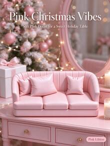 Hadiah Natal 1 Buah Sofa Mini 3 Dudukan Lucu untuk Meja, Dekorasi Meja Kantor Bertema Natal, Figur Sofa Kecil dengan Tekstur Realistis, Cocok untuk Pajangan Meja Kerja, Hadiah Liburan untuk Rekan Kerja - MultiWarna - View 2
