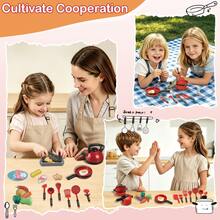 Mini Kitchen Toy Set, Creative Role-Play Cooking Game, Suitable For Boys And Girls Aged 3-8, Includes Toy Food And Cooking Utensil Accessories, Develops Children's Imagination And Learning Ability, DIY Matching Play Set - Multicolor - View 7