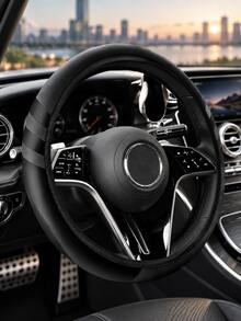 Universal Car Steering Wheel Cover, No‑Inner‑Ring Elastic Stretch PU Splicing Steering Wheel Protector, 15 Inch Anti‑Slip Breathable Steering Wheel Wrap, Four‑Season General Auto Interior Decoration Accessories For Most Cars - Multicolor - View 2