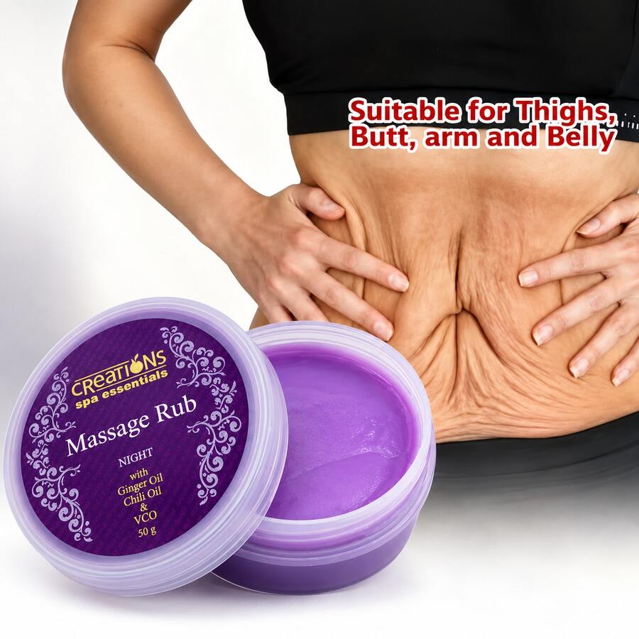 Creations Spa Essentials Ultra Firming Body Cream, Night Anti-Cellulite Massage Rub With Ginger & Chili Oil, Premium Skin Tightening & Shaping Balm For Cellulite Reduction - 50g - Cream - View 1