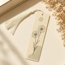 1pc Minimalist Line Floral Art Bookmark, Suitable For Teachers And Book Lovers, Durable Page Marker Bookmark Gift - Multicolor - View 3