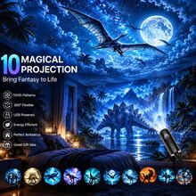 Jurassic Dinosaur Projection Lamp, Tyrannosaurus Rex, Pteranodon, Pterosaur, Fantasy Dinosaur Theme LED Atmosphere Night Light, Suitable For Bedroom Bedside Decoration Atmosphere Light - Multicolor - View 10