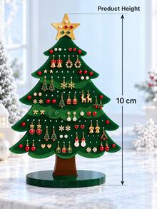 Christmas Tree Shaped Acrylic Earring Holder - Can Store Various Types Of Earrings (Studs, Dangles And Hoops), Suitable For Placing On Vanity, Ideal Gift For Women. Jewelry Storage Box/Organizer, Jewelry Display Tower. - Multicolor - View 5
