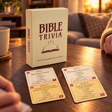 Bible Knowledge Q&A Card Game, 2 Difficulty Levels Christian Educational Board Game, Suitable For Family Gatherings, Church Activities And Game Night Interactive Gift - Multicolor - View 5
