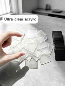 1/5/12sets DIY Fridge Magnet Photo Frame Making Kit | Transparent Acrylic Square Blank Pieces | Fashionable Handmade Gift Materials Autumn Home Decor, Halloween Decor, Room Decor Aesthetics, Christmas Home Decor, Home Decor, Decor Style, Kitchen Decor Saudi National Day, - Multicolor - View 6