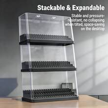 1 pieza Caja de exhibición de acrílico apilable para figuras, estuche de exhibición transparente a prueba de polvo con niveles, estante de almacenamiento de figuras coleccionables, caja de almacenamiento de escritorio para colección de mini figuras, regalo para entusiastas - Multicolor - Ver 6