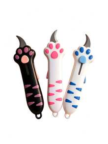 Cute Cat Paw Retractable Utility Knife - Portable Curved Blade Box Opener, Non-Slip Handle, Suitable For Home Package Unboxing, Crafting, Back To School And Office Desk Accessories - Multiple Styles - View 9