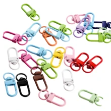 1-500pcs Assorted Random Candy Color Metal Rotating Dog Clips/Lobster Clasps Y2K Cute Style DIY Keychain Bag Pendant Jewelry Hardware Accessories - one-size - View 2