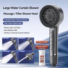 1pc/3pcs High Pressure Shower Head Bathroom Bathtub Filter Shower Head Massage Handheld Shower Head/Set With 1.5m Shower Hose ABS Bracket Set - Silver - View 4