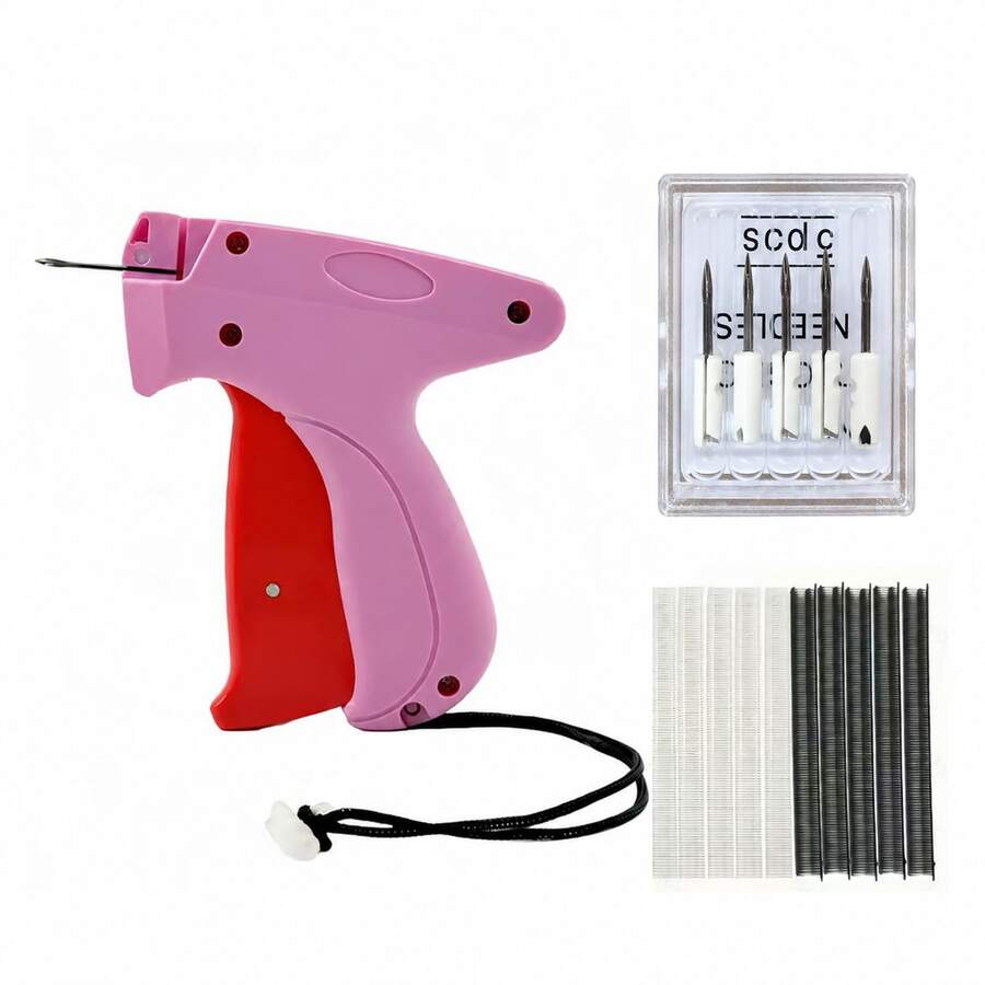 Upgraded Fine Stitch Gun, No Jam Mini Stitch Gun For Clothes, Micro Tagging Gun For Clothing, Quick Clothing Fixer Sewing Tool Kit With 6 Needles, 1000 Black & 1000 White 5mm Mini Fasteners - One Size Fits All - View 1