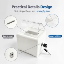 Donation Storage Tank Transaction Lock Ballot Box Raffle Suggestion Box Savings Money Box Ticket Container Acrylic Fundraising Collection Box - Multicolor - View 6