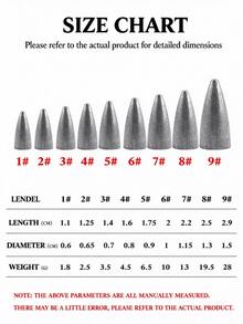 Texas Rig Bullet Sinkers, Multiple Weights Available, Hollow Design, One-Piece Casting, Smooth Surface, Won't Damage Main Line, Long Casting, Sinking Lead Weights, Lure Fishing Accessories, Boxed Fishing Weights - Grey - View 9