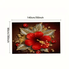 1pc Exquisite Floral Square Tablecloth, Durable, Decorative Printed Design, Machine Made, Easy To Care, Suitable For Various Table Sizes, Ideal For Christmas, Dining Room, Living Room And Home Decor. - Multicolor - View 5