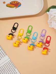Cute Yellow Duck Bag Charm With Fashion Hat, Mini Resin Duck Keychain Pendant, Handbag Backpack Decorative Accessory - Multi-color - View 5