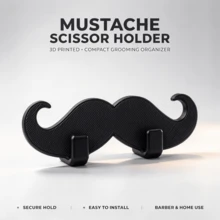 Black Mustache Wall-Mounted Razor Holder, Self-Adhesive No-Drill Bathroom Razor Hook, Men's Bathroom Storage Decor, Christmas Holiday Gift - Razor Stand - View 6