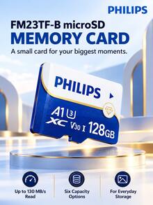 PHILIPS FM23TF-B, TF Memory Card, U3 High-Speed Read/Write, A1 Application Acceleration, Surveillance Recorder And Smartphone Storage Memory Card - View 1
