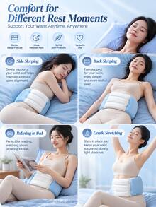 Soft Waist Support Cushion, Wraparound Lumbar Pillow For Side Sleeping & Back Sleeping, Bed Rest Support Accessory, Comfortable Sleep Pillow, Mother's Day Christmas Birthday Gift - Multi-color - View 6