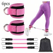 2pcs Fitness Ankle Straps Adjustable D-Ring Support Cuffs Padded Ankle Wraps For Leg Workouts Adjustable And Breathable Ankle Sleeves - Multicolor - View 9