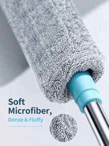 SMEGGEMS 1pc Multi-Functional Cleaning Brush With Telescopic Pole, Microfiber Cleaning Brush, Washable And Extendable, Crevice Dusting Brush, Dry And Wet Use, Suitable For Sofa, Bed And Furniture - One Size Fits All - View 8