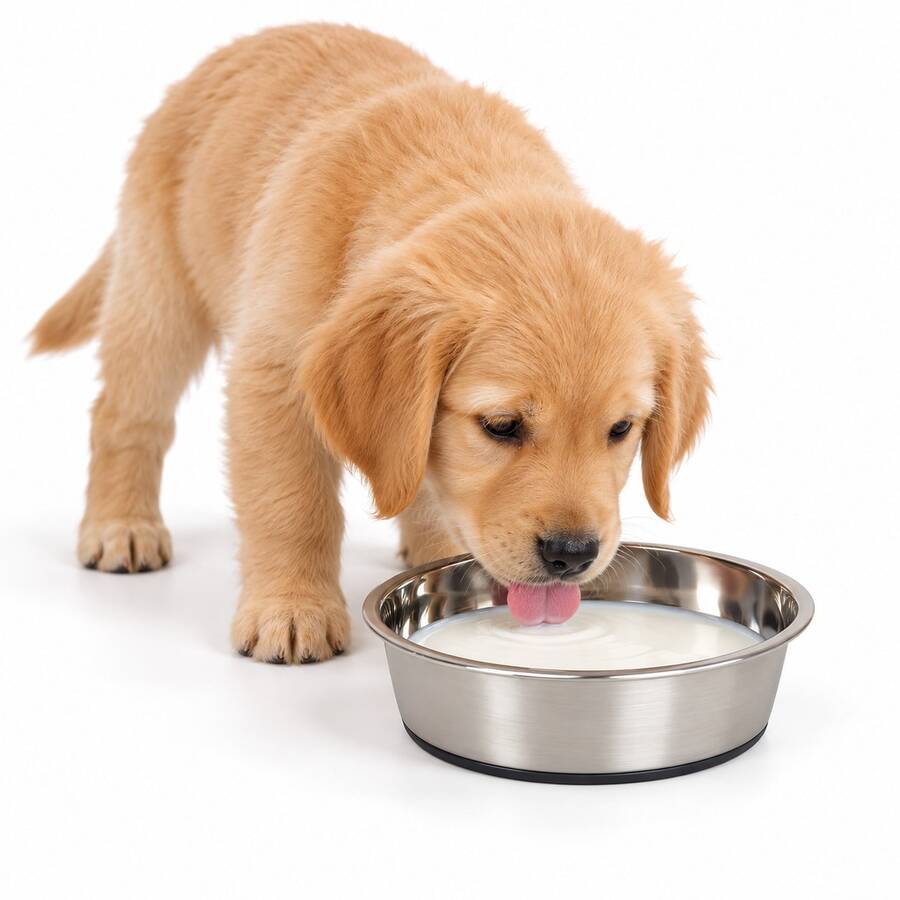 Stainless Steel Pet Bowl With Non-Slip Silicone Base, Round Food & Water Dish For Dogs & Cats, Milk & Snack Feeding Bowl, Easy To Clean, Silver - 500ml - View 1