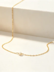 A White Single Pearl Handmade Wound Necklace, A Holiday Gift For Family And Friends - Multicolor - View 2