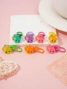 Cute Mini Luminous Cow Keychain, Multicolor Resin Glow‑In‑The‑Dark Cow Bag Charm, Snap Hook Backpack Pendant Ornament, Sweet Gift For Girls Teens - Multi-color - View 1