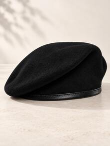 1pc Unisex Military Style Wool Beret, US Army Beret, Fashionable Vintage Beret - Multicolor - View 11