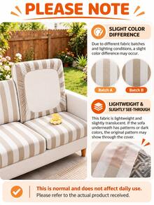 1pc Striped Print Milk Silk Sofa Cover, High Elasticity Dust-Proof Removable Washable All-Season Sofa Slipcover, Suitable For Patio, Garden, Poolside And Multiple Occasions, Single Piece Sold Not Set Sofa Protector - Multicolor - View 12
