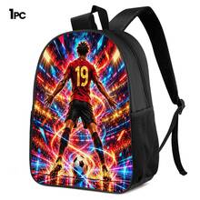Neon Glow Line #19 Player Print 3 Pieces Set: Large Capacity Backpack + Crossbody Bag + Pencil Case, Adjustable Breathable Shoulder Straps, Modern Fashion Art Style Fan Sports Commute Storage Set - Printed Bag - View 12
