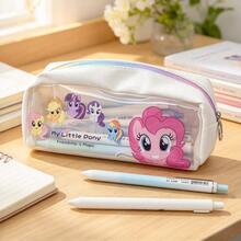 1pc My Little Pony Pencil Case Set, Ins Style Large Capacity Colorful Aesthetic Pencil Pouch, Cute Stationery Storage Bag, Pencil Box, Back To School Gift For Students And Teens - A - View 4