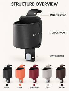 Multifunctional Car Seat Back Hook, 2-In-1 Car Hook And Cup Holder, Car Interior Accessory, Rear Seat Clip-On Beverage Holder Organizer, Universal Car Seat Back Cup Holder, Car Interior Supplies, Hidden Multifunctional Storage Hook For Rear Seat, Thickened Design - Multicolor - View 10