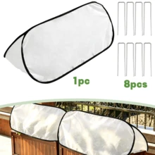 Tenda Pelindung Embun Beku Putih Ukuran 39*18*15 inci, Penutup Tanaman Anti Beku dengan 8 Pasak Tanah, Desain Lipat, Kain Non-Anyaman, Penutup Pelindung Segitiga untuk Melindungi Tanaman Semak, Buah, Bunga, dan Tanaman Pot di Luar Ruangan dari Salju & Es - Penutup antibeku tanaman - View 12