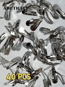 Arcticity 100件組 1.96英吋黑色彈性髮夾，防滑按扣髮夾，可愛Y2K髮夾，適合編髮、瀏海、化妝、洗澡，女性日常上學髮飾 - 黑色 - 查看 8