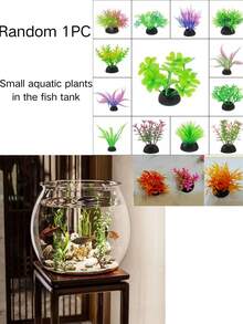 Round Transparent Beta Fish Tank Home Decor Small Ornamental Fish Tank Desktop Fish Tank - Multicolor - View 9