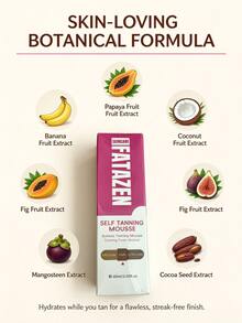 FATAZEN Self Tanning Mousse, Busa Penyamakan Kulit Tanpa Sinar Matahari untuk Kilau Alami, Berkembang Cepat dalam 2 Jam, Formula Botanikal yang Melembapkan, Hasil Akhir Merata Tanpa Garis, Medium hingga Ultra Gelap, 60ml / 2,03 Fl.Oz - Rose Red - View 5