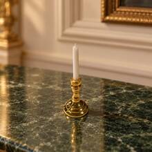 Vintage Classical Style Mini Bust With Candle Holder Ornament, Gold And Silver Three-Arm Candelabra Miniature Scene Decor, Desk Bookshelf Display Photography Backdrop Accessory - one-size - View 11