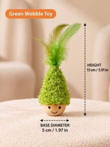 1pc Cat Interactive Wobble Feather Toy, Automatic Self-Righting Swinging Teaser Toy, Indoor Cat Boredom Relief Durable Toy, Cat Chasing Pouncing Hunting Training Exercise Toy, Daily Interactive Pet Supplies For Kittens And Adult Cats - View 11