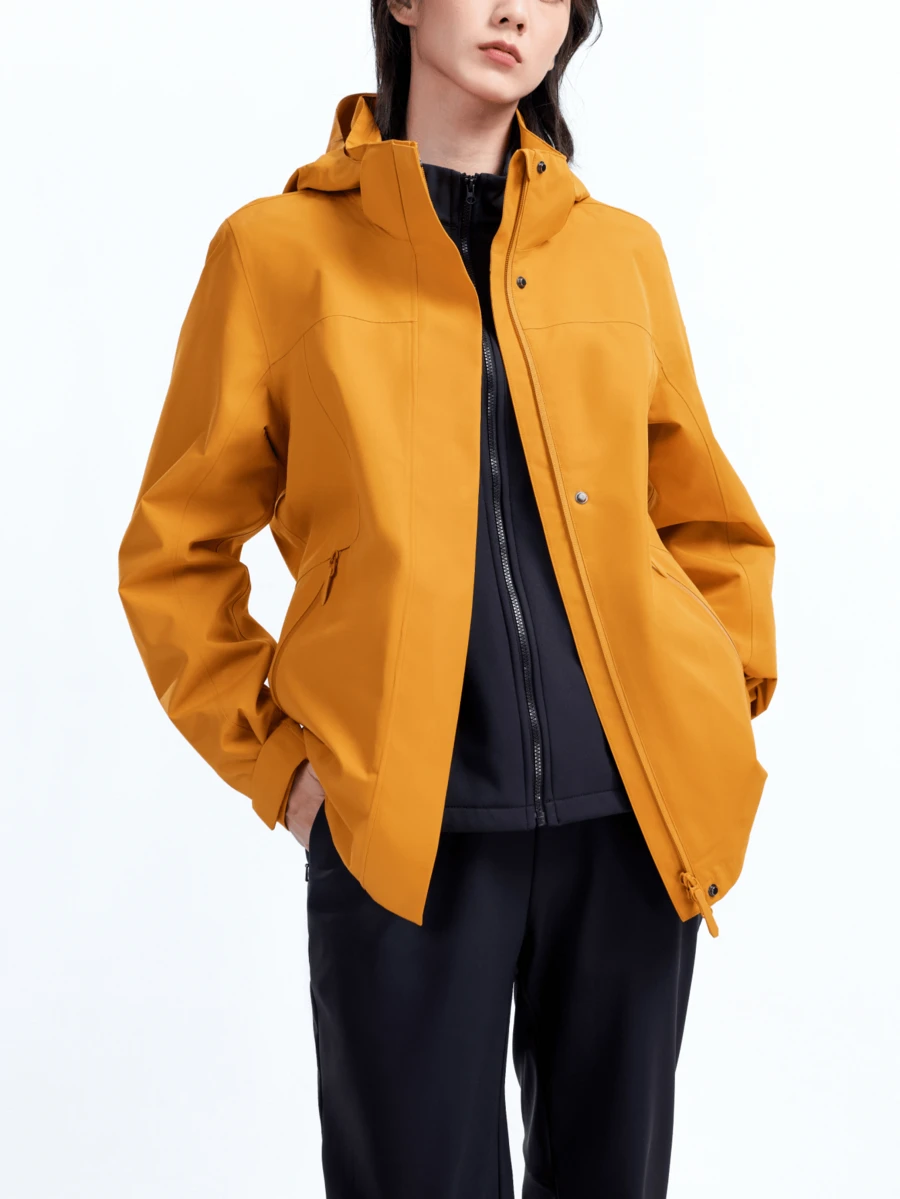 CAMEL CROWN 女士滑雪夹克 防水保暖外套 冬季羊毛雪地外套 连帽滑雪夹克 - 向日葵 - 查看 1