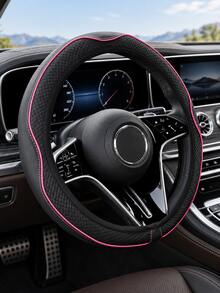 Elastic No‑Inner‑Ring Steering Wheel Cover,15Inch Microfiber Leather Diamond Embossed Car Steering Sleeve,Breathable Anti‑Slip Auto Protector With Color Piping,Fits 37‑38cm Steering Wheel,Multi‑Color Universal Car Interior Accessory - Multicolor - View 14