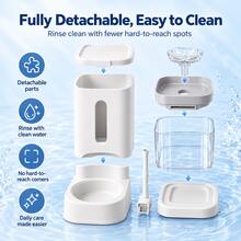 2-In-1 Automatic Pet Feeder And Water Dispenser Set, With Large-Capacity Gravity Dog Food And Water Dispenser, Suitable For Small Dogs, Puppies, And Cats, Easy-To-Clean Pet Product, Perfect For Home Use And Short Trips, Christmas Gift - Light Pink - View 9