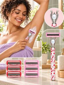 1 Gagang + 6/12 Mata Pisau Pengganti, Alat Cukur Manual Wanita, Alat Cukur Manual 6 Lapisan, Penghilangan Bulu Tanpa Rasa Sakit untuk Kaki, Ketiak, Bikini dan Tubuh, Alat Kecantikan untuk Perjalanan, Alat Cukur Tubuh Manual, Alat Cukur Pria, Pemangkas Bikini - Berbagai gaya - View 1