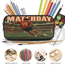 Vintage Poster Style #19 Player Print 3 Pieces Set: Large Capacity Backpack + Crossbody Bag + Pencil Case, Adjustable Breathable Shoulder Straps, Classic Sports Fan Game Day Commute Storage Set - Printed Bag - View 2
