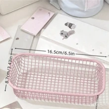 Cream Color Ins Style Multi-Size Iron Storage Basket, Miscellaneous Stationery Storage Box, Multi-Set Multi-Color Options, Multi-Function Desktop Office Supplies Student Supplies Storage Basket, Pen Holder - Multicolor - View 7